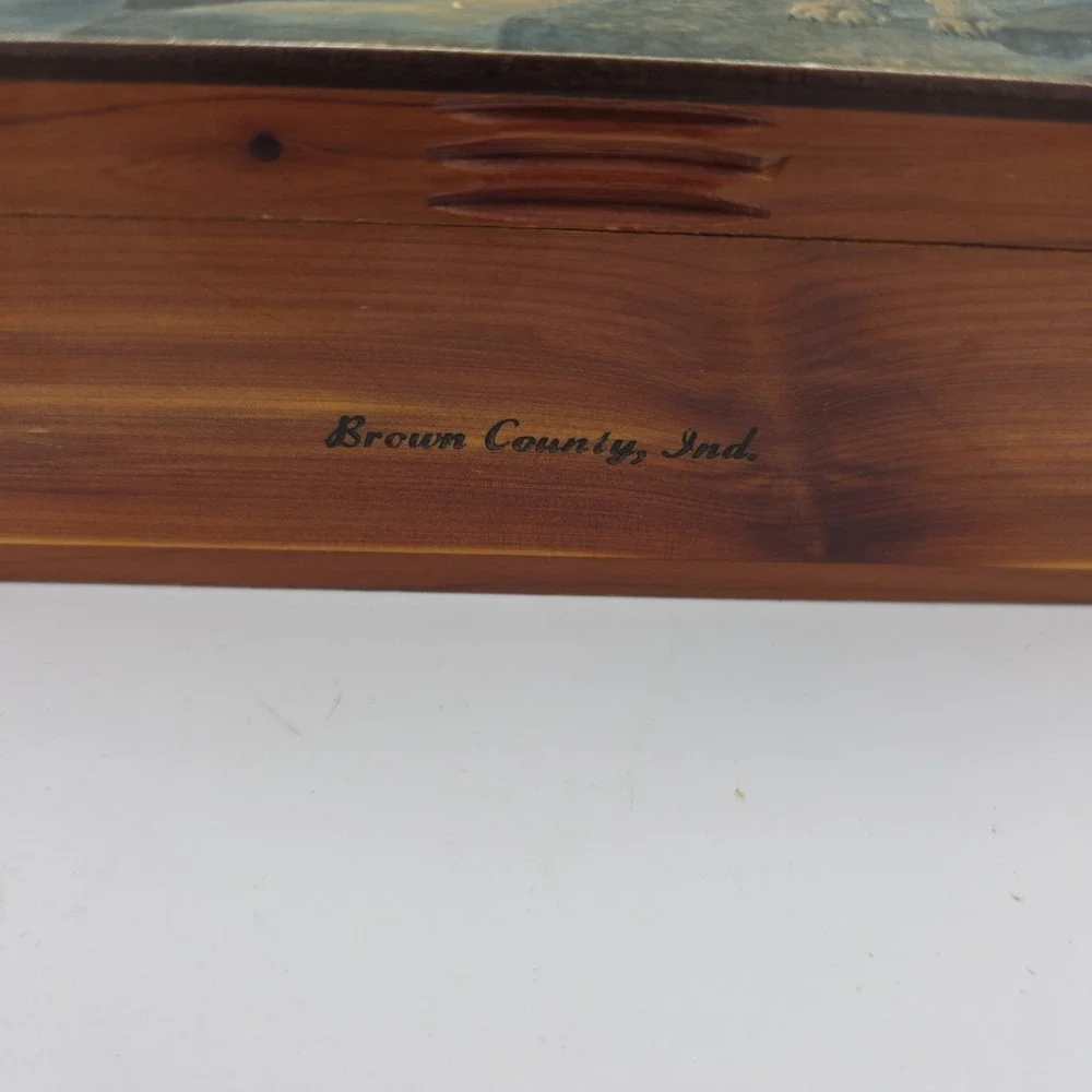 #4168 TWILIGHT PROTECTOR WOLVES KEEPSAKE JEWELRY HOME DECOR WOOD CEDAR BOX 7